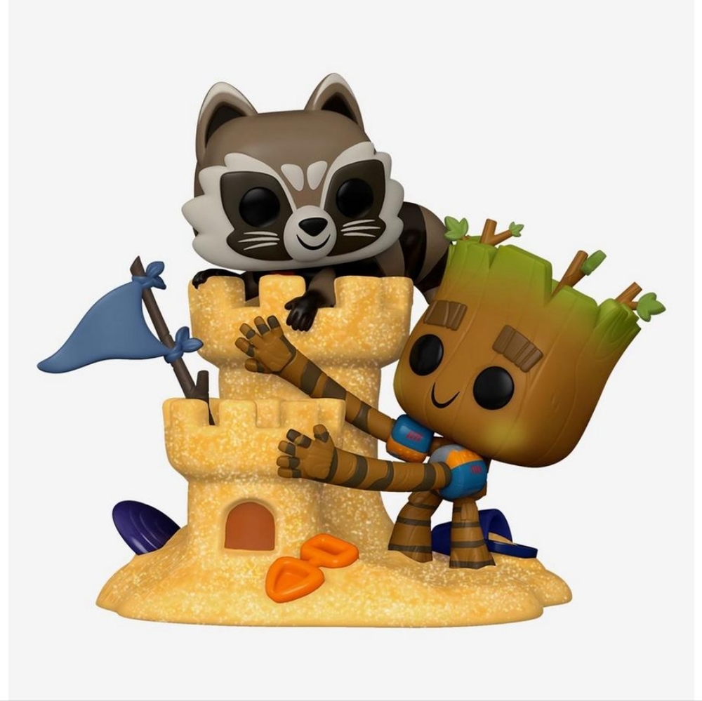 Funko Pop! Moment Marvel Groot & Rocket Beach Day Vinyl Figure BoxLunch Exclusiv